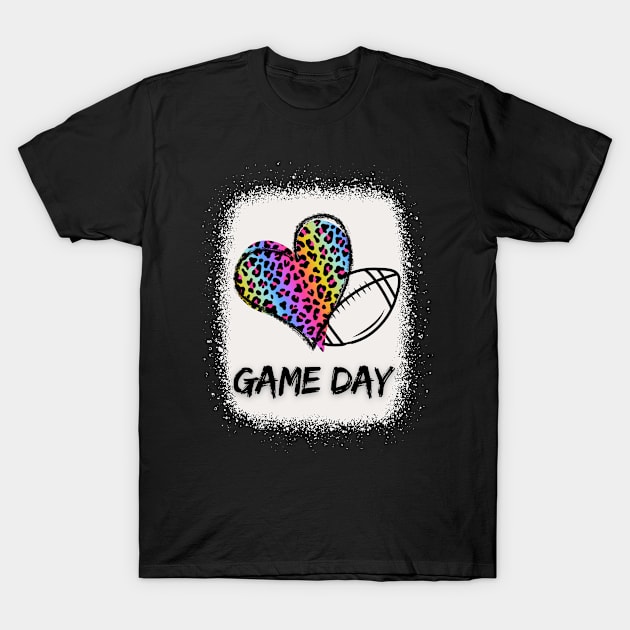 Game Day With Leopard Heart T-Shirt by mansoury